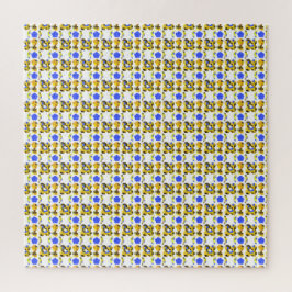 Puzzle Formas de Ilustracion azul amarillo