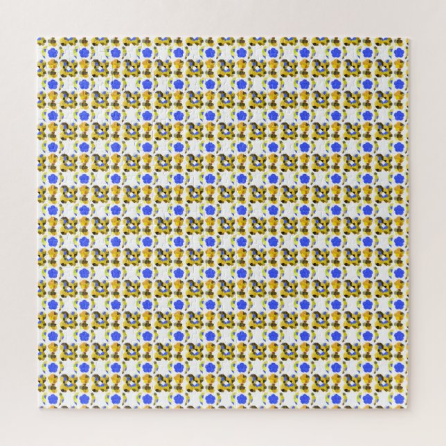 Puzzle Formas de Ilustracion azul amarillo (Vertical)