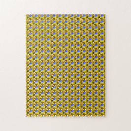 Puzzle Formas de Ilustracion azul amarillo