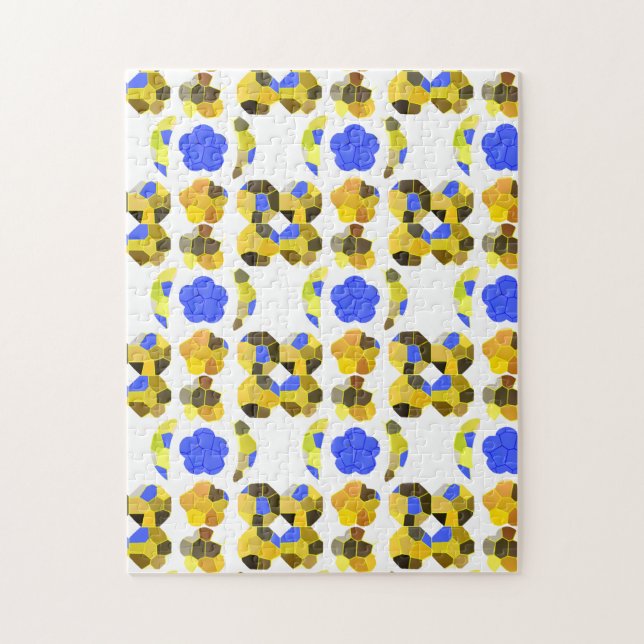 Puzzle Formas de Ilustracion azul amarillo (Vertical)