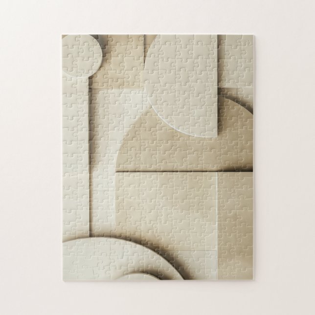 Puzzle Formas geométricas en 3D con espacio de texto (Vertical)
