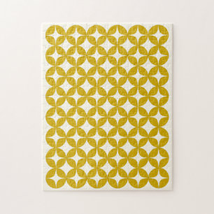 Puzzle Formas modernas de medio siglo en amarillo mostaza