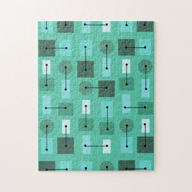 Puzzle Formas simples de la era atómica Turquesa (Vertical)