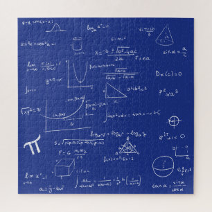 Puzzle Fórmulas Matemáticas Ecuaciones Azul y Blanco
