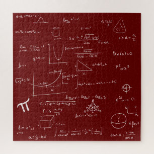 Puzzle Fórmulas y ecuaciones matemáticas granate