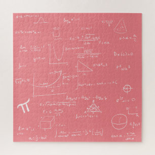 Puzzle Fórmulas y ecuaciones matemáticas rosadas lindas p
