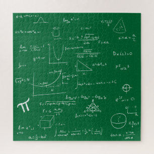 Puzzle Fórmulas y ecuaciones matemáticas verdes