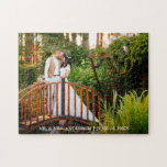 Puzzle Foto Boda personalizada<br><div class="desc">Nombre personalizado y Boda de fecha foto rompecabezas</div>