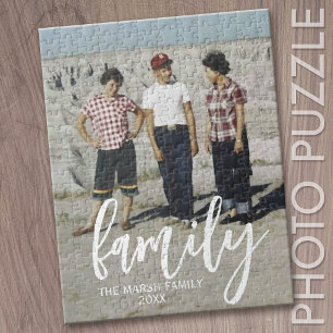 Puzzle Foto completa - Texto de la familia de guiones del