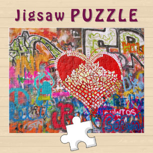 Puzzle Foto de arte callejero de graffiti de corazón rojo