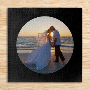 Puzzle Foto de boda en forma de círculo negra