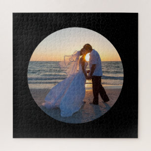 Puzzle Foto de boda en forma de círculo negra