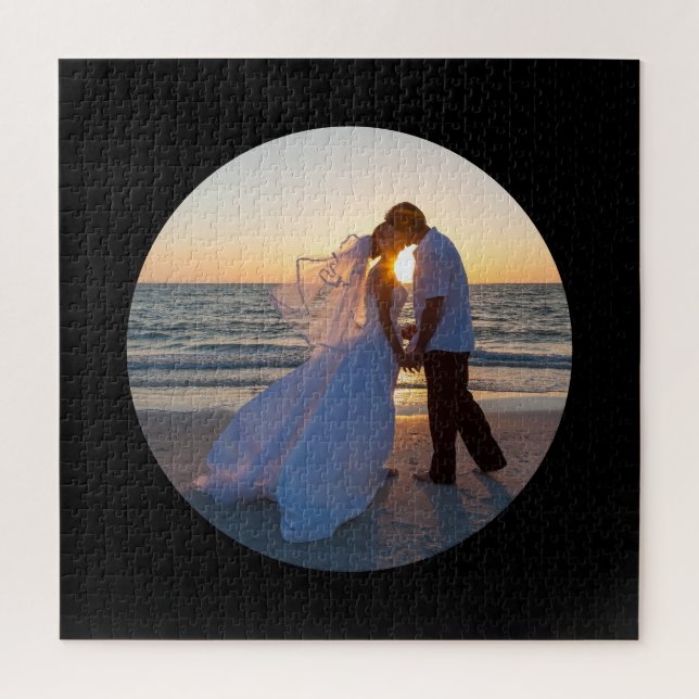 Puzzle Foto de boda en forma de círculo negra (Vertical)
