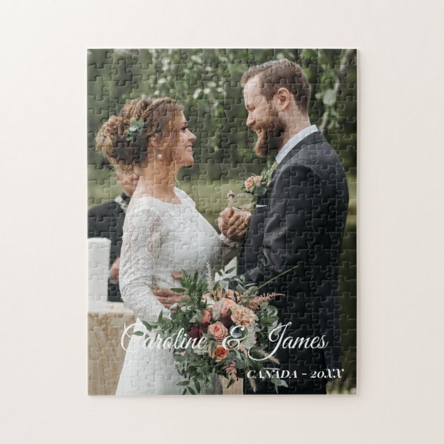Puzzle Foto de boda moderna simple (Vertical)
