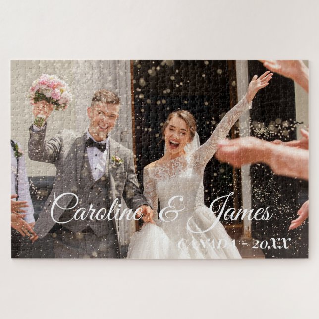 Puzzle Foto de boda moderna simple (Horizontal)