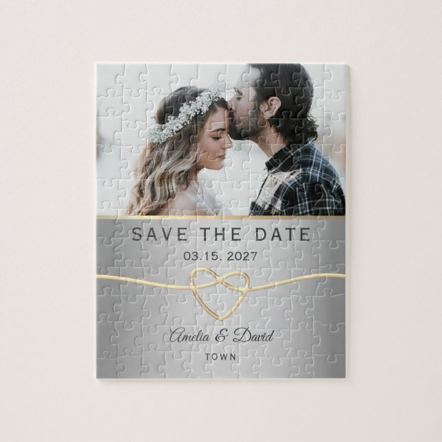 Puzzle Foto de boda para guardar la fecha (Vertical)