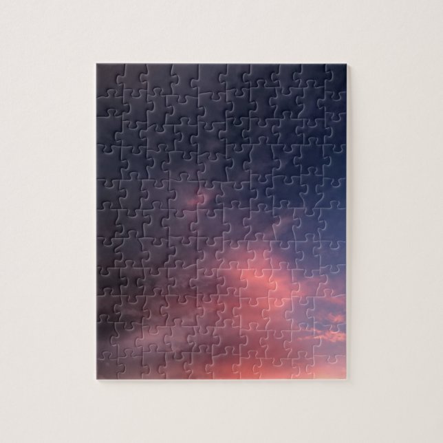 Puzzle Foto de cielo rosa gradiente con nubes (Vertical)