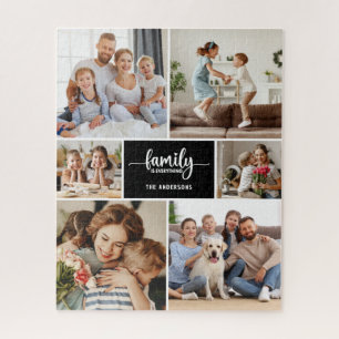 Puzzle Foto de familia con letra moderna simple