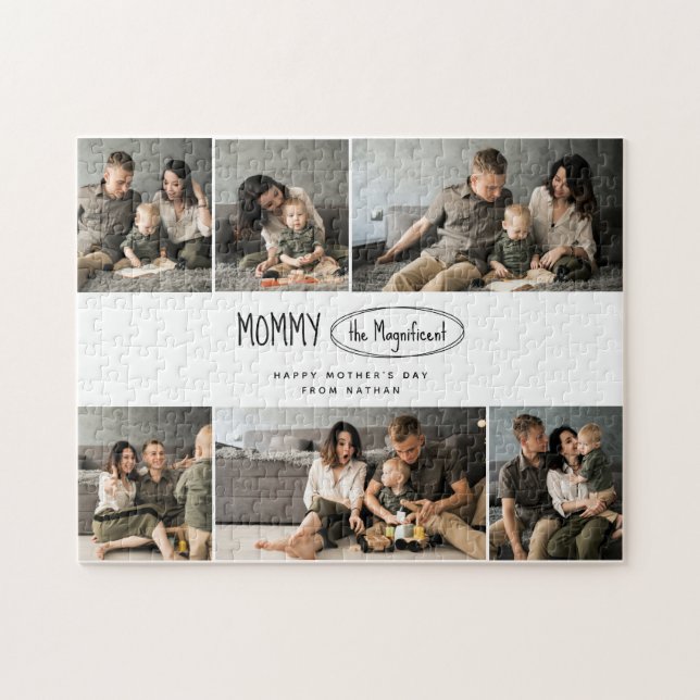 Puzzle Foto de familia de Días de la Madre personalizados (Horizontal)