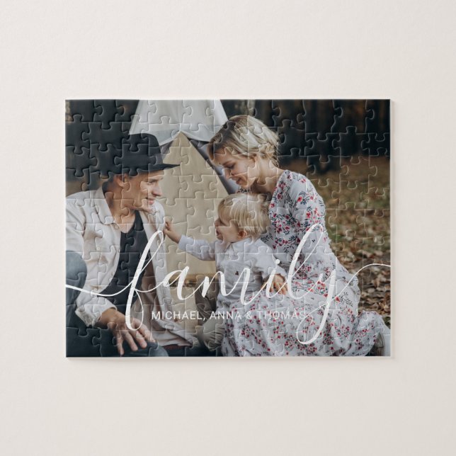 Puzzle Foto de familia de personalizados con nombre perso (Horizontal)