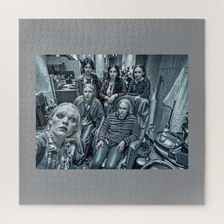 Puzzle Foto de familia espeluznante con tema de Halloween