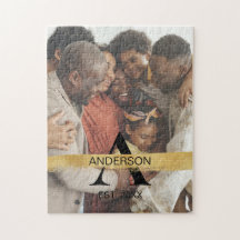 Foto de familia personalizada con monograma de oro