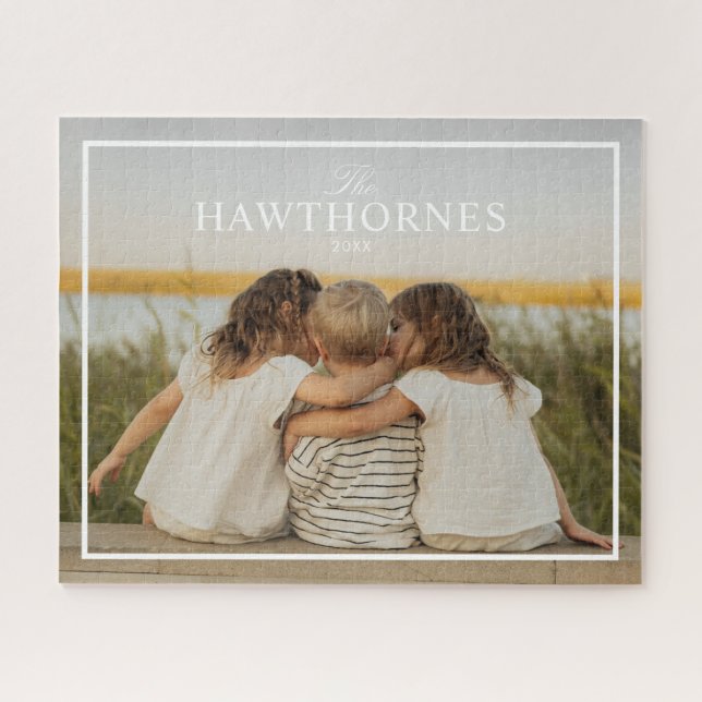Puzzle Foto de familia simple personalizada (Horizontal)
