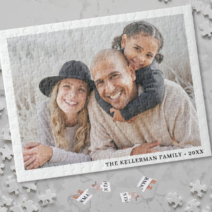 Puzzle Foto de familia simple y elegante personalizada