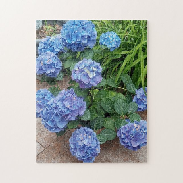 Puzzle Foto de flor de hortensia azul Nikko  (Vertical)