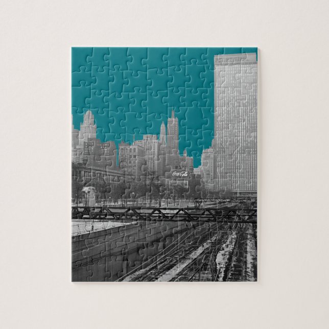 Puzzle Foto de la avenida Michigan de los años 1960 de Ch (Vertical)