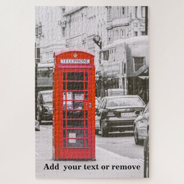 Puzzle Foto de la caja de teléfonos rojos de Londres, Rei (Vertical)