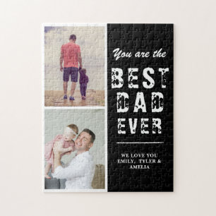 Puzzle Foto de la mejor familia de papá nunca 2 de negro