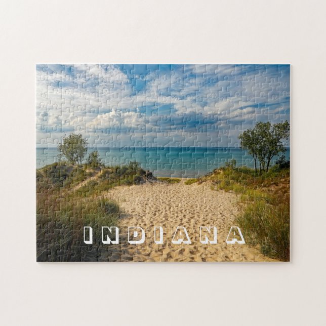 Puzzle Foto de la playa del Parque Estatal Indiana Dunes (Horizontal)