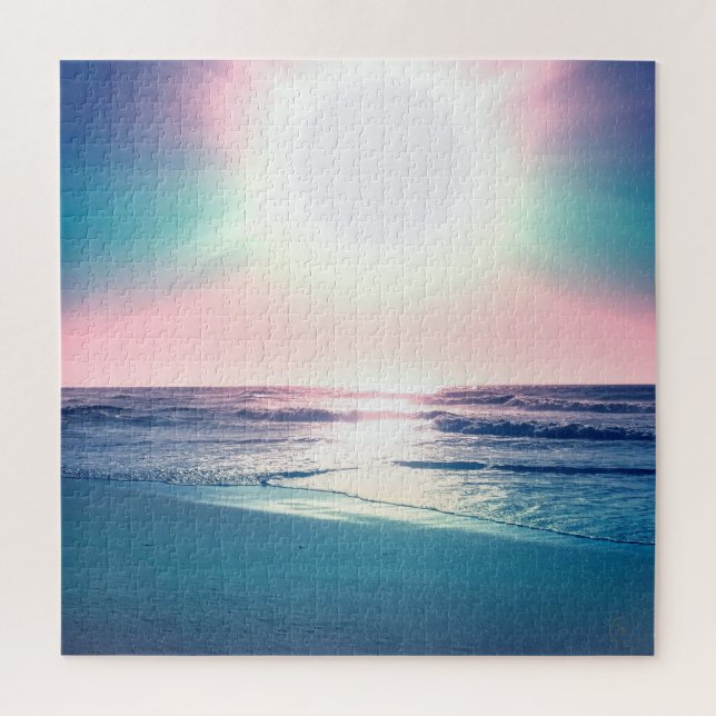 Puzzle Foto de la playa tropical de Summer Sea Sunset (Vertical)
