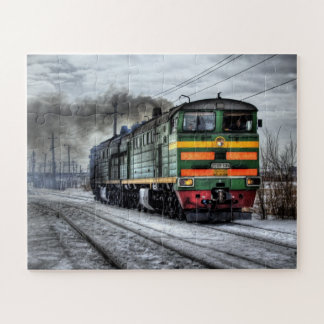 Puzzle Foto de locomotora de tren de vapor antiguo