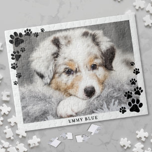 Puzzle Foto de mascota de perro con huella de pata minima