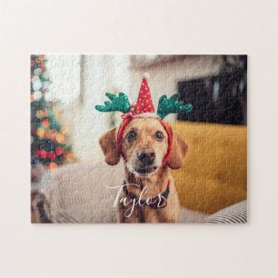 Puzzle Foto de mascota linda Navidad moderna vacaciones