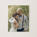 Puzzle Foto de moda del Boda monograma<br><div class="desc">Diseño monograma simple y de moda. ¿Necesita un color personalizado? Envíanos un mensaje a heartlockedstudio@gmail.com y estaremos encantados de ayudarte.</div>