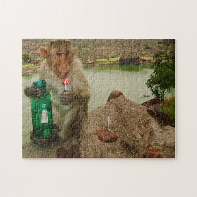 Puzzle Foto de Monkey Badami India (Horizontal)