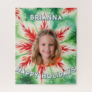Puzzle Foto de Navidad con Tie Dye Verde Rojo