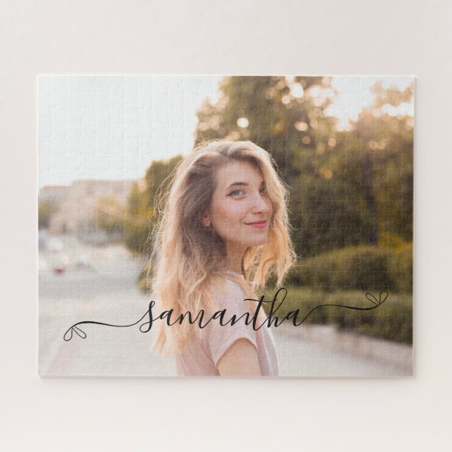 Puzzle Foto de nombre de firma de plegado de corte (Horizontal)