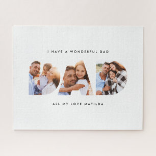 Puzzle Foto de papá regalo para niños de tipografía moder