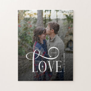 Puzzle Foto de Pareja Comprometida con Amor de Letra Mode