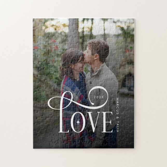 Puzzle Foto de Pareja Comprometida con Amor de Letra Mode (Vertical)