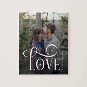 Puzzle Foto de Pareja de Novios Personalizada con Letra M