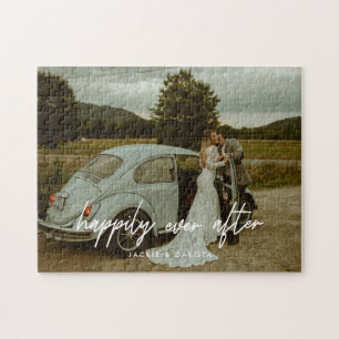 Puzzle Foto de pareja de novios personalizada 'Felices pa