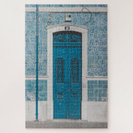 Puzzle Foto de puerta azul en Portugal