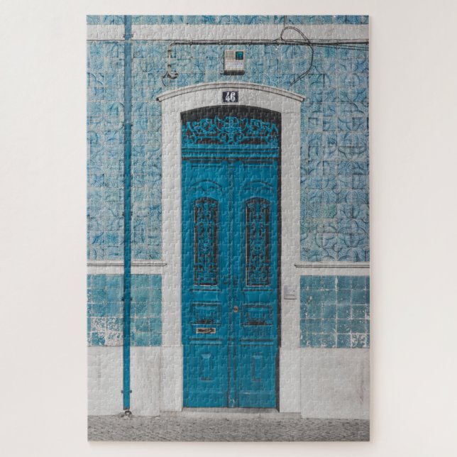Puzzle Foto de puerta azul en Portugal (Vertical)