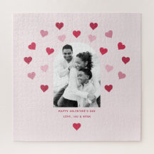Foto de San Valentín con patrones de dulce rosa y