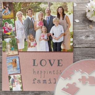 Puzzle Foto de Strip Collage Love Happy Family Pink